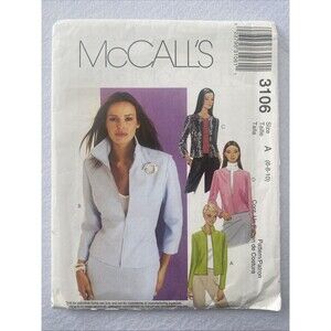 #3106 McCall's Misses Size 6-8-10 Lined Jackets Sewing Pattern UNCUT FF